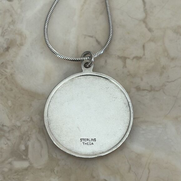 Rare Vintage Theda Sterling Silver St. Christopher Medal & Chain Unisex - Picture 5 of 11